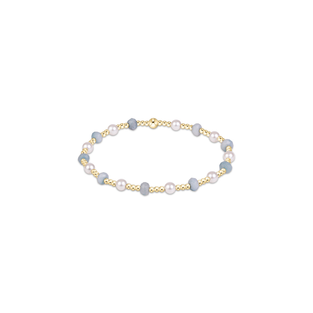 Enewton Extends Sincerity Gemstone & Pearl 4mm Bracelet - Aquamarine