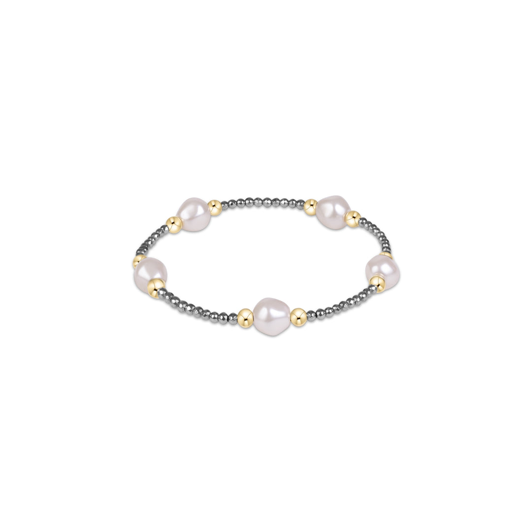 Enewton Extends Purpose Admire Pearl 8mm Silver Faceted Hematite
