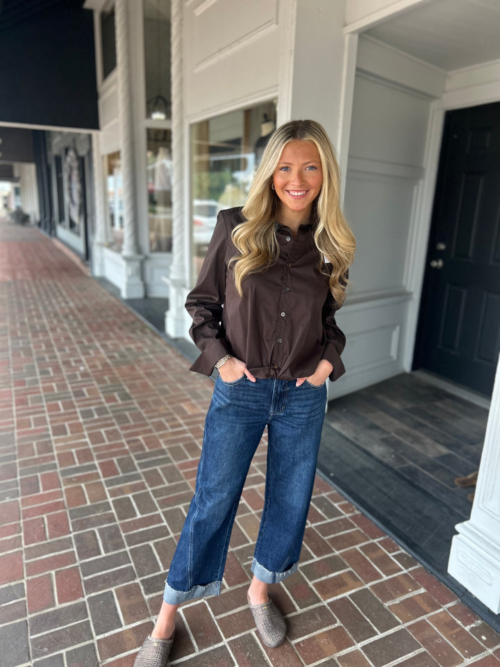Finley Moxie Top in Chocolate