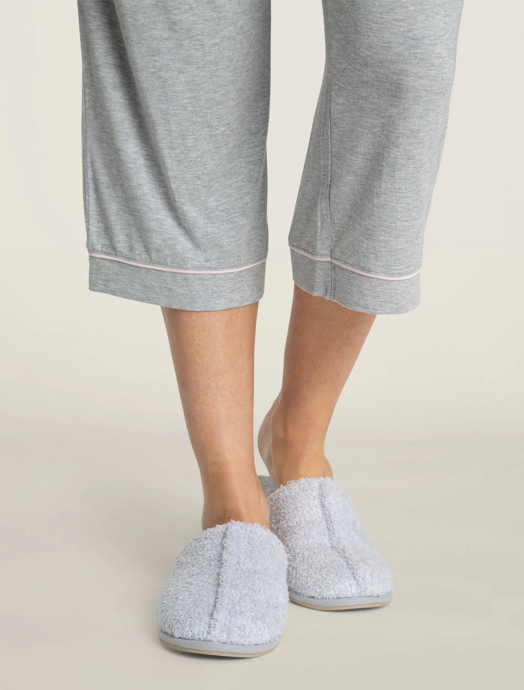 Barefoot Dreams CozyChic® Women's Cozy Slipper™ in Heathered Ocean / White