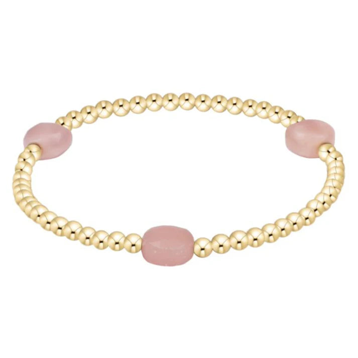 enewton 6.25" Admire Gem 3mm Gold Bracelet in Pink Opal