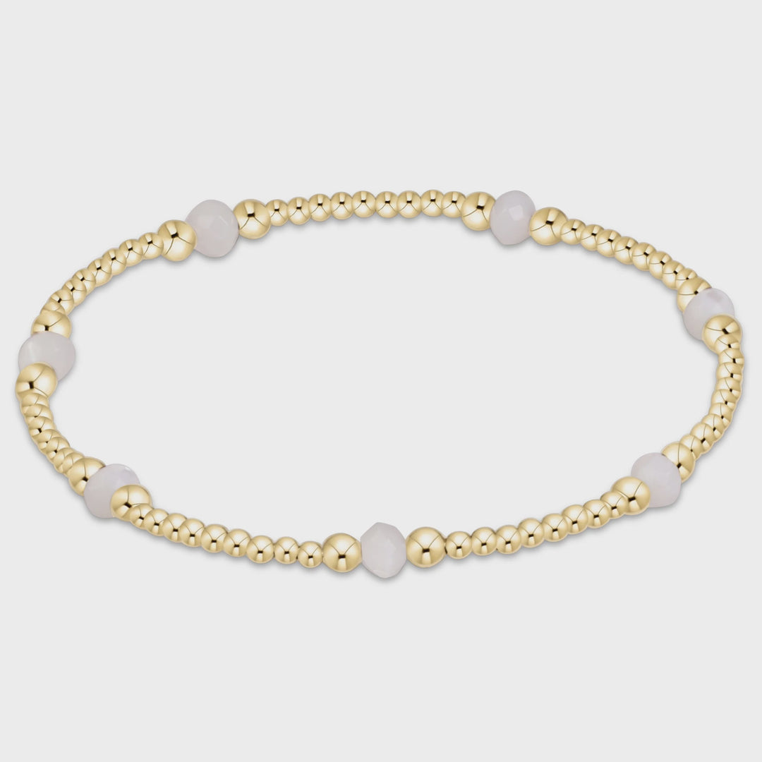 Enewton Extends purpose gemstone 4mm bracelet - mother of pearl