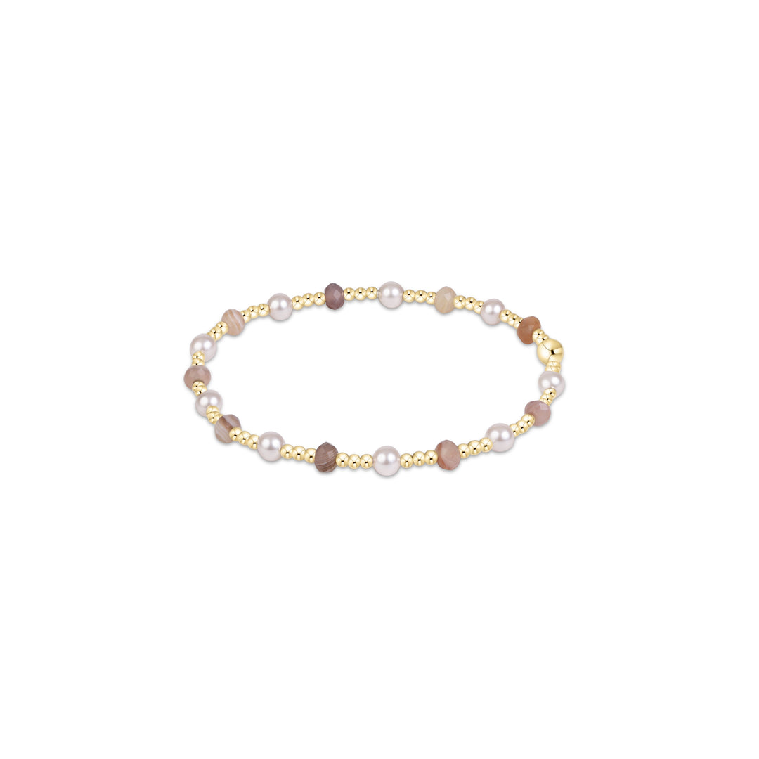 Enewton Extends Sincerity Gemstone & Pearl 4mm Bracelet - Botswana Agate