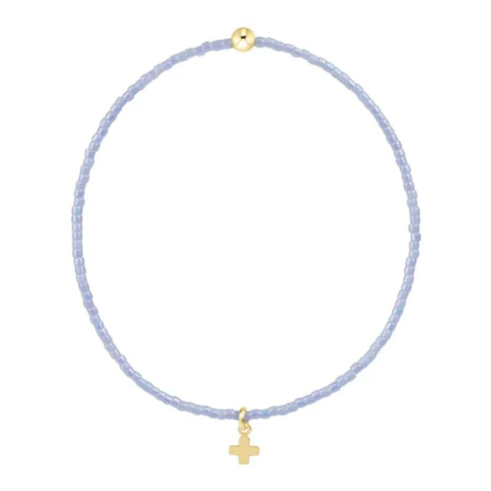 enewton 6.25" Hope Classic Bracelet Signature Cross Small Gold Charm in Ocean Mist