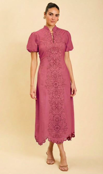 Mestiza Laura Midi Dress in Berry Pink