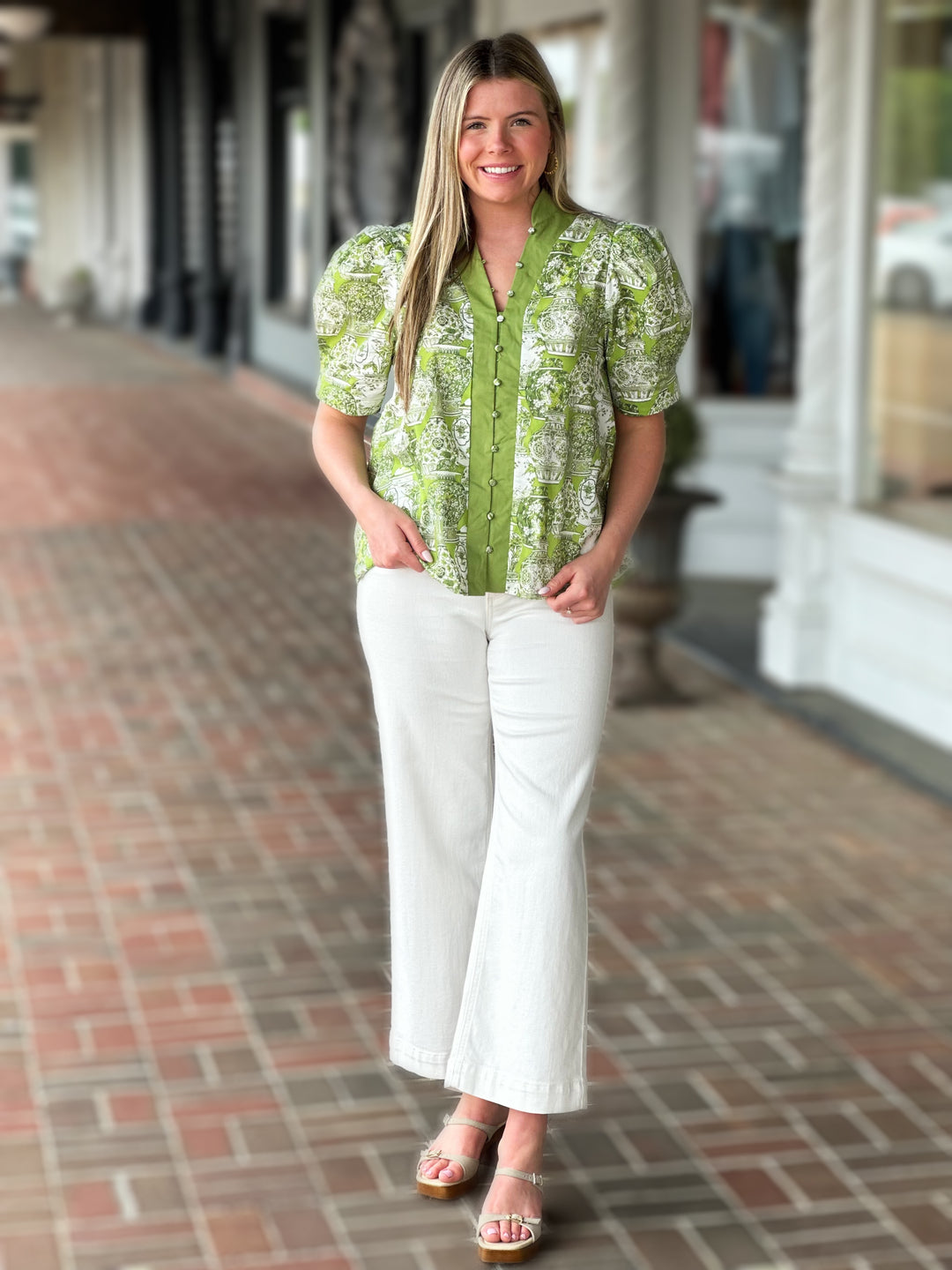 Printed Lime Top