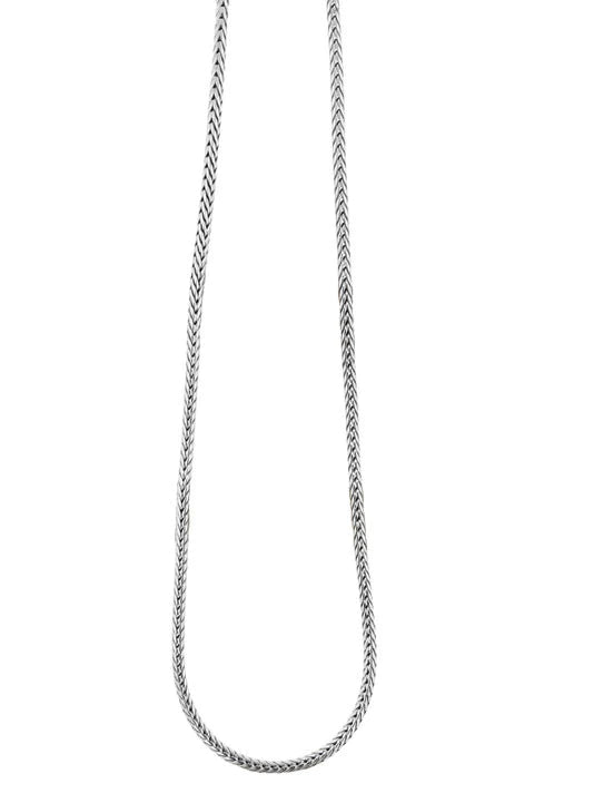 John Medeiros Thin Fox Tail Rhodium Chain 16"