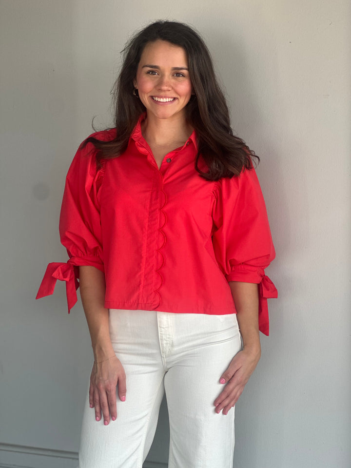 Red Collar Top