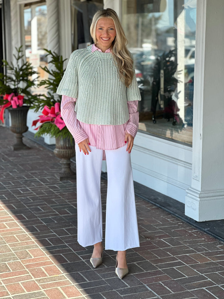 Free People Amy Sweater Tee in Cameo Green