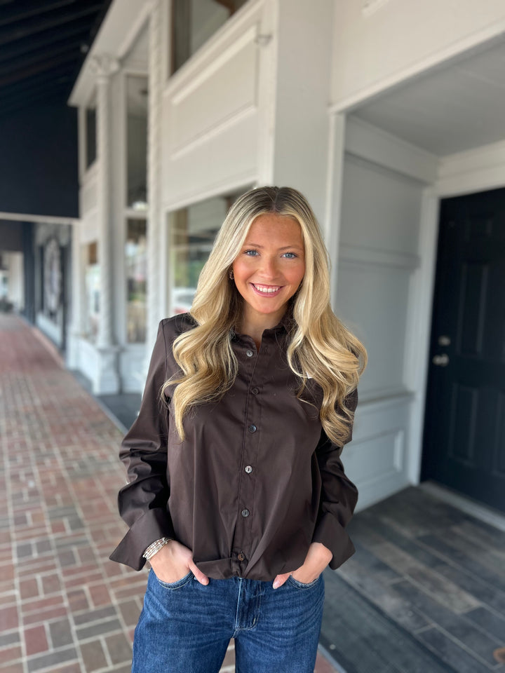 Finley Moxie Top in Chocolate