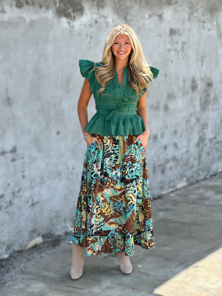 Love The Label Madelyn Top in Foliage Green