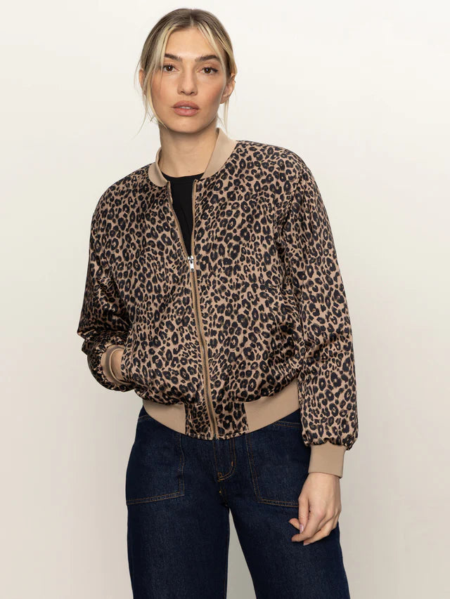 Sanctuary Monroe Sateen Leopard Print Bomber