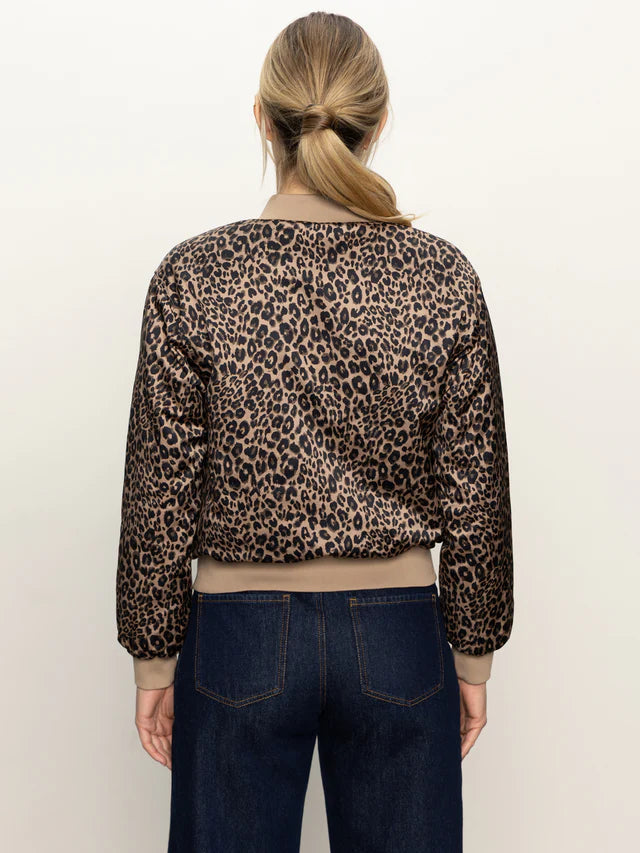 Sanctuary Monroe Sateen Leopard Print Bomber