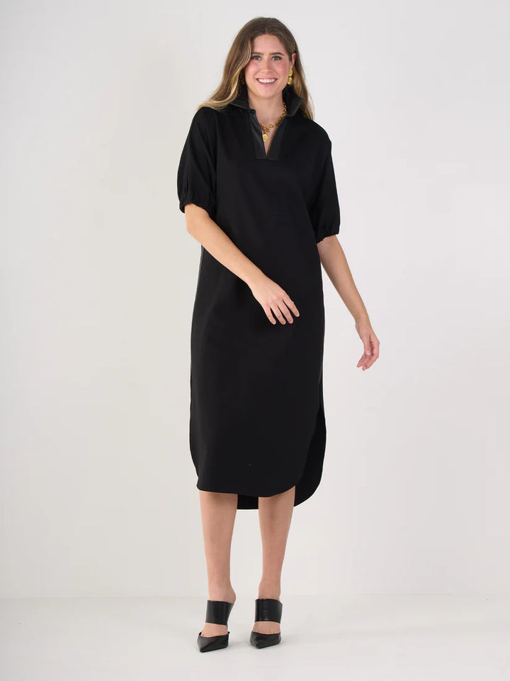 Emily Mccarthy Poppy Caftan in Black Ponte