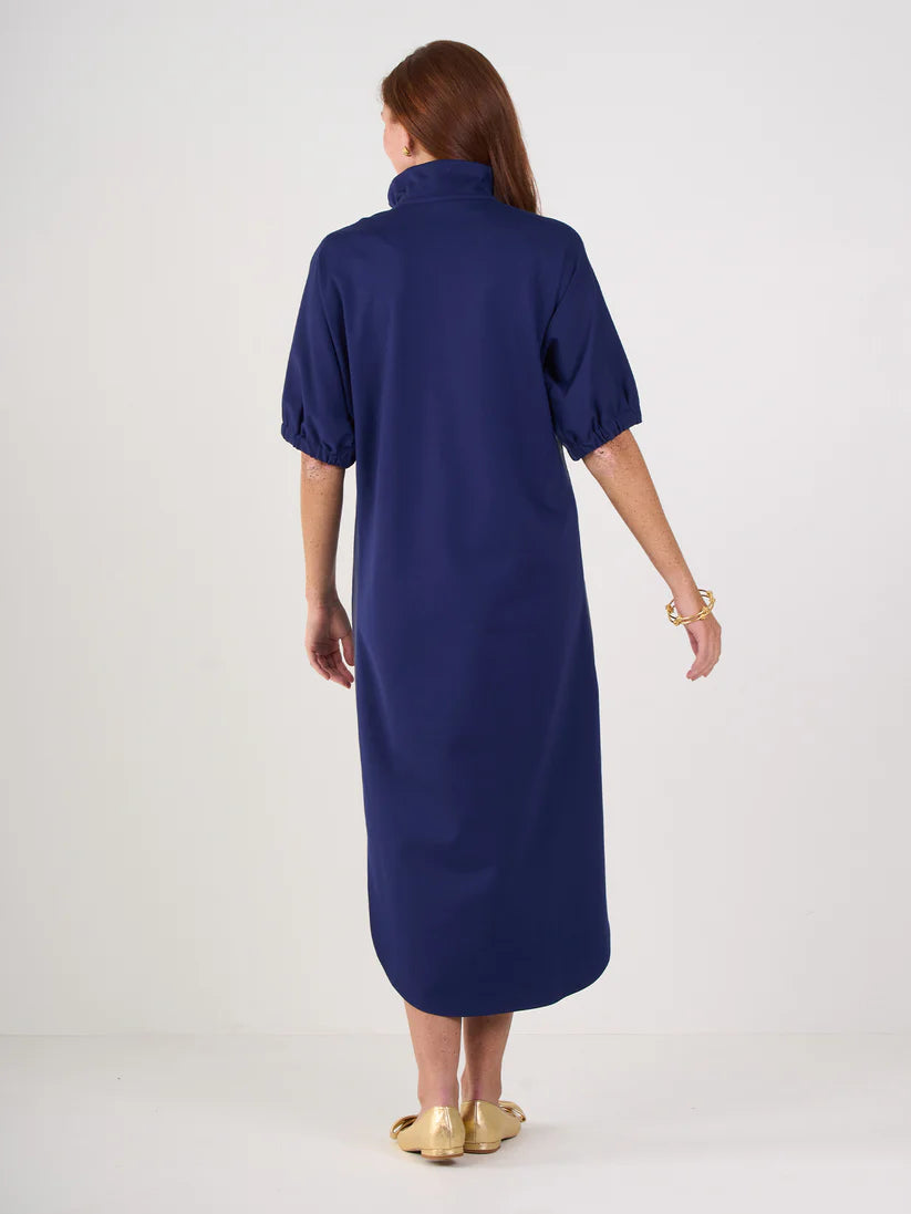 Emily Mccarthy Poppy Caftan in Navy Ponte