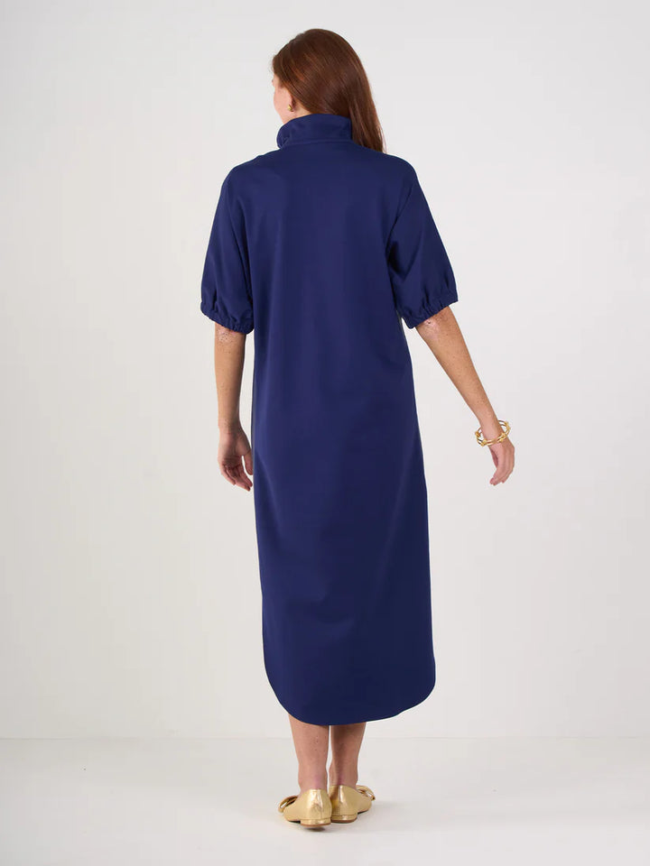 Emily Mccarthy Poppy Caftan in Navy Ponte