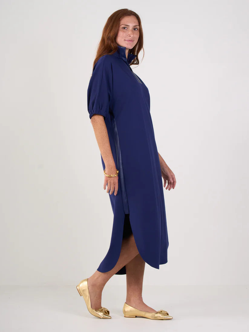 Emily Mccarthy Poppy Caftan in Navy Ponte