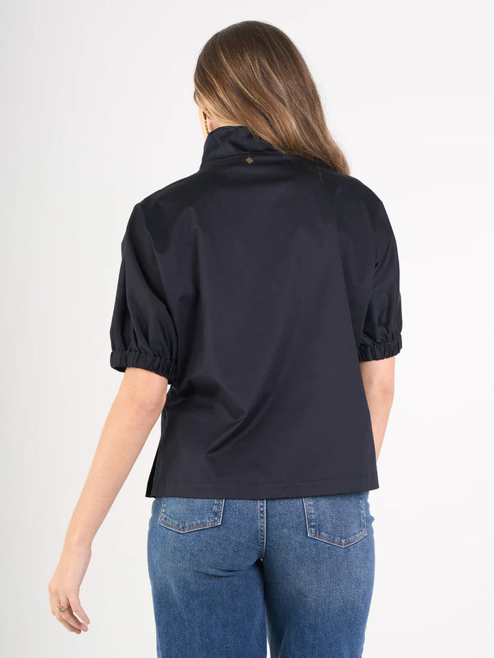 Emily Mccarthy Poppy Top in Jet Black Ponte