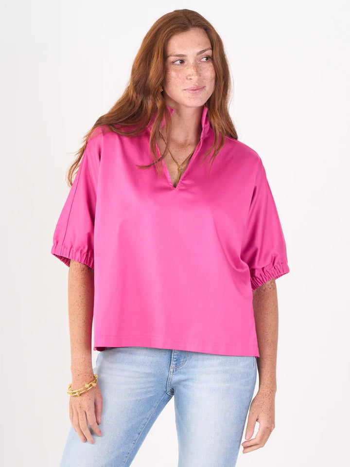 Emily Mccarthy Poppy Top in Fuchsia Fedora