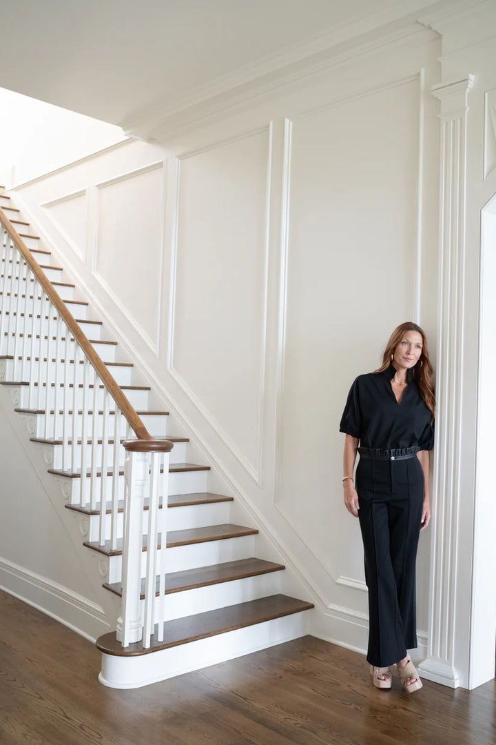 Emily Mccarthy Poppy Caftan in Navy Ponte