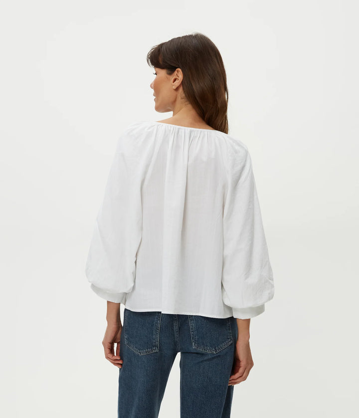 Michael Stars Cleo Notch Neck Top in White