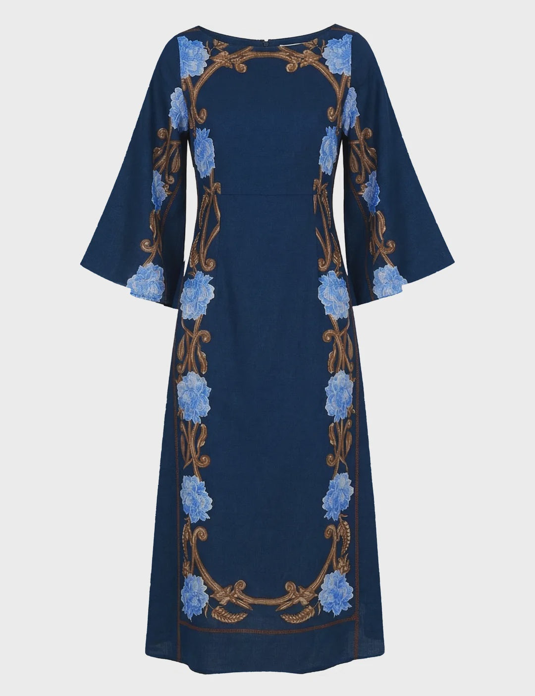 Beyond By Vera Camelia Dress in Harvest Navy