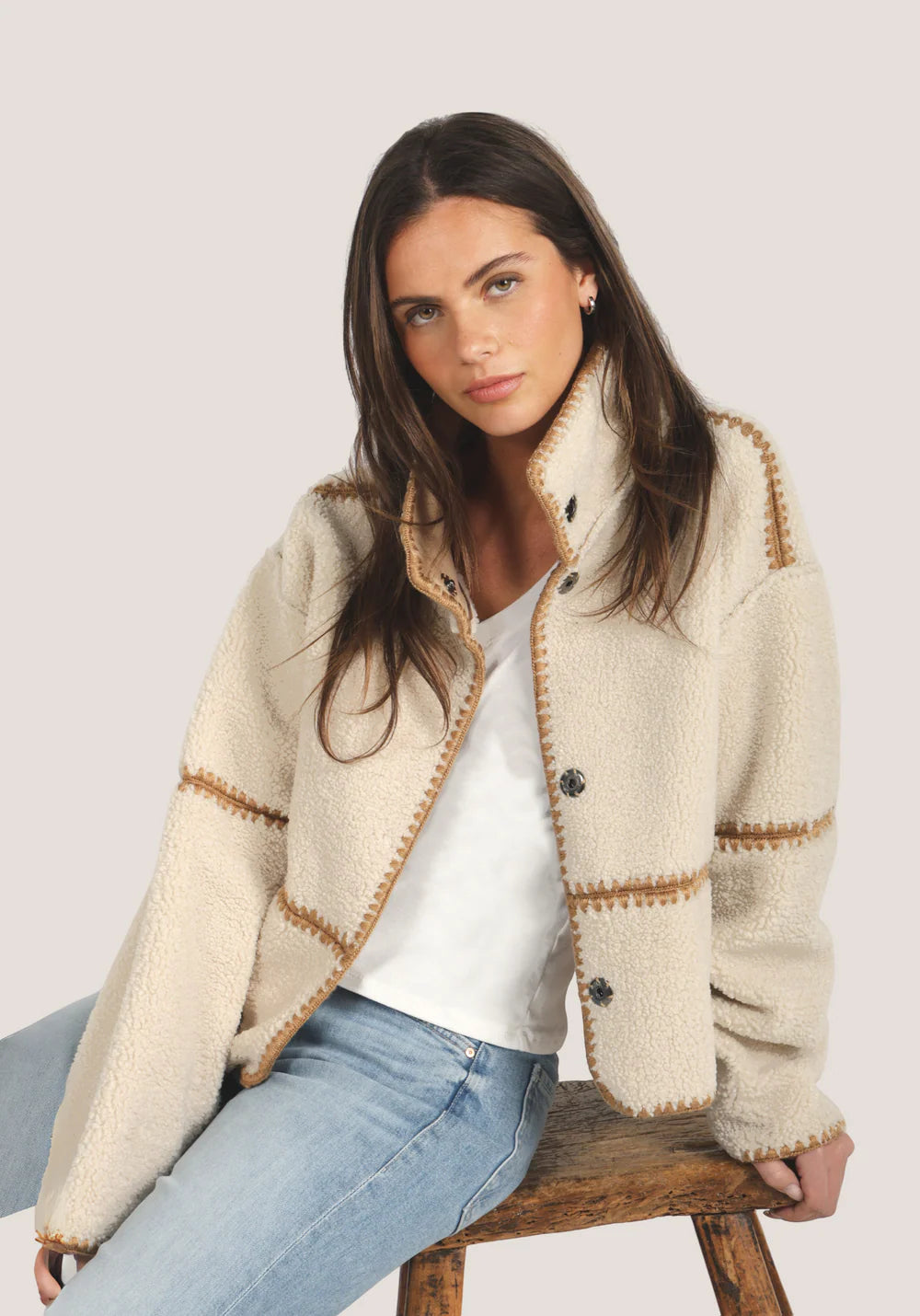 Dylan Casey Reversible Jacket in Teddy Brown