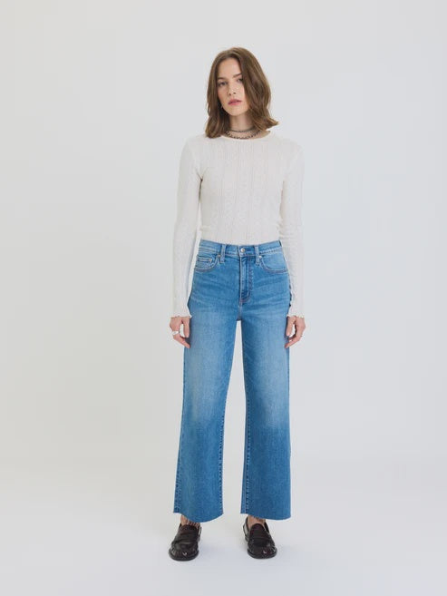 Daze Denim Pleaser High Rise Wide Ankle in Wavy