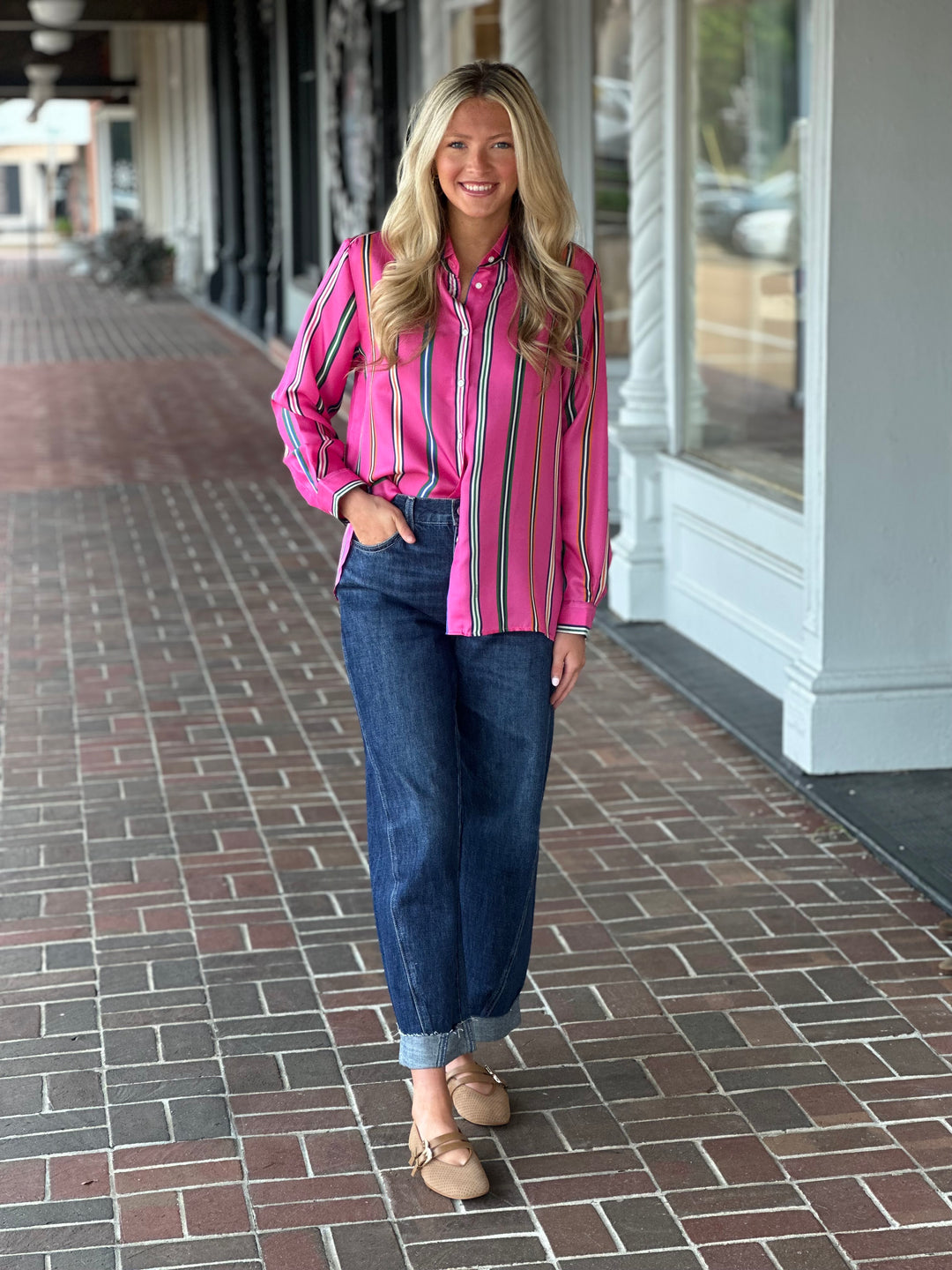Vilagallo Raya Printed Button Down Top