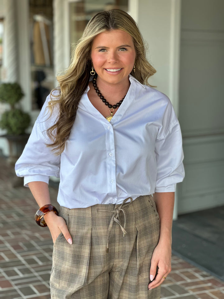 Tyler Boe Tamara Sateen Top in White