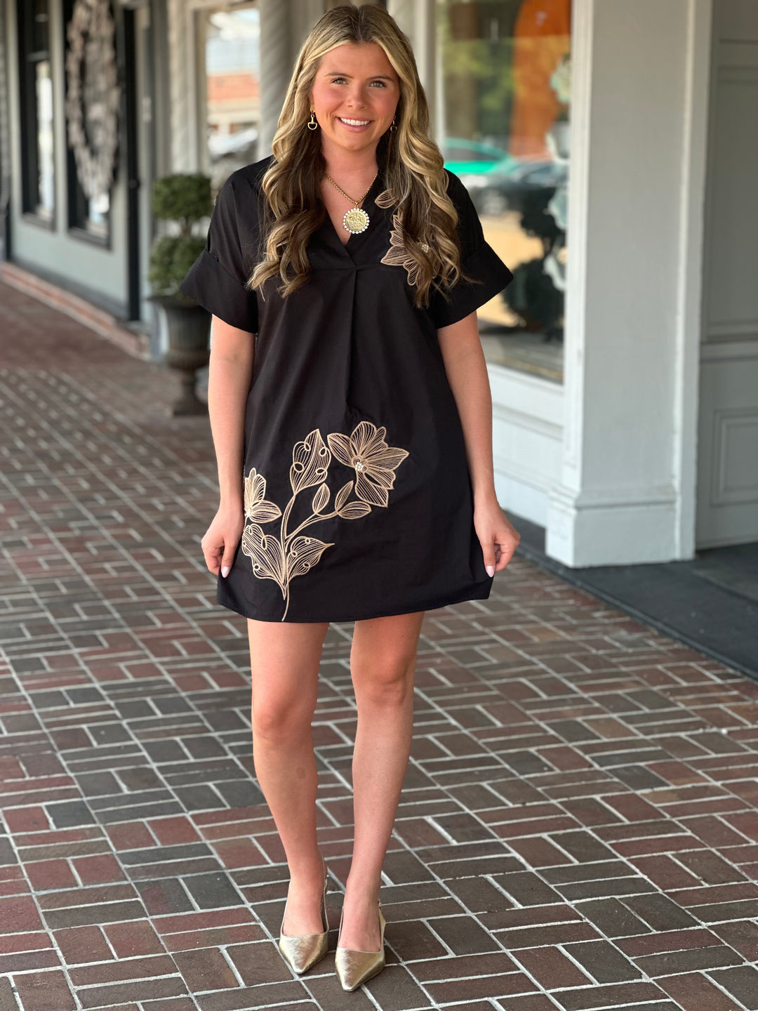 There For It Black Mini Dress