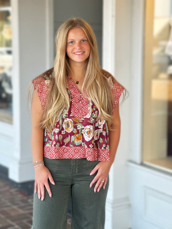 I'm Choosing Happiness Burgundy Top