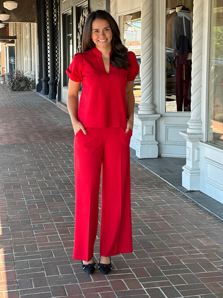 Jude Connally Coco Ponte Top in Red