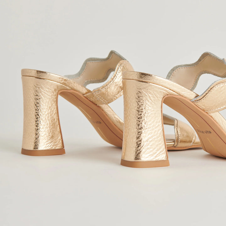 Dolce Vita Ilva Heels in Gold Distressed Leather