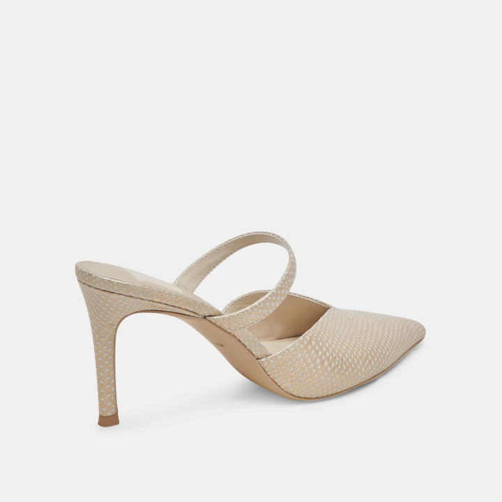 Dolce Vita Kanika Heels in Champagne Embossed Leather