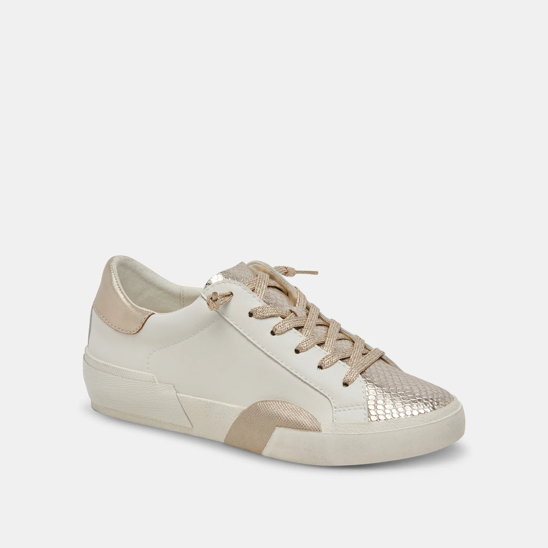 Dolce Vita Zina Sneakers in White Gold Leather