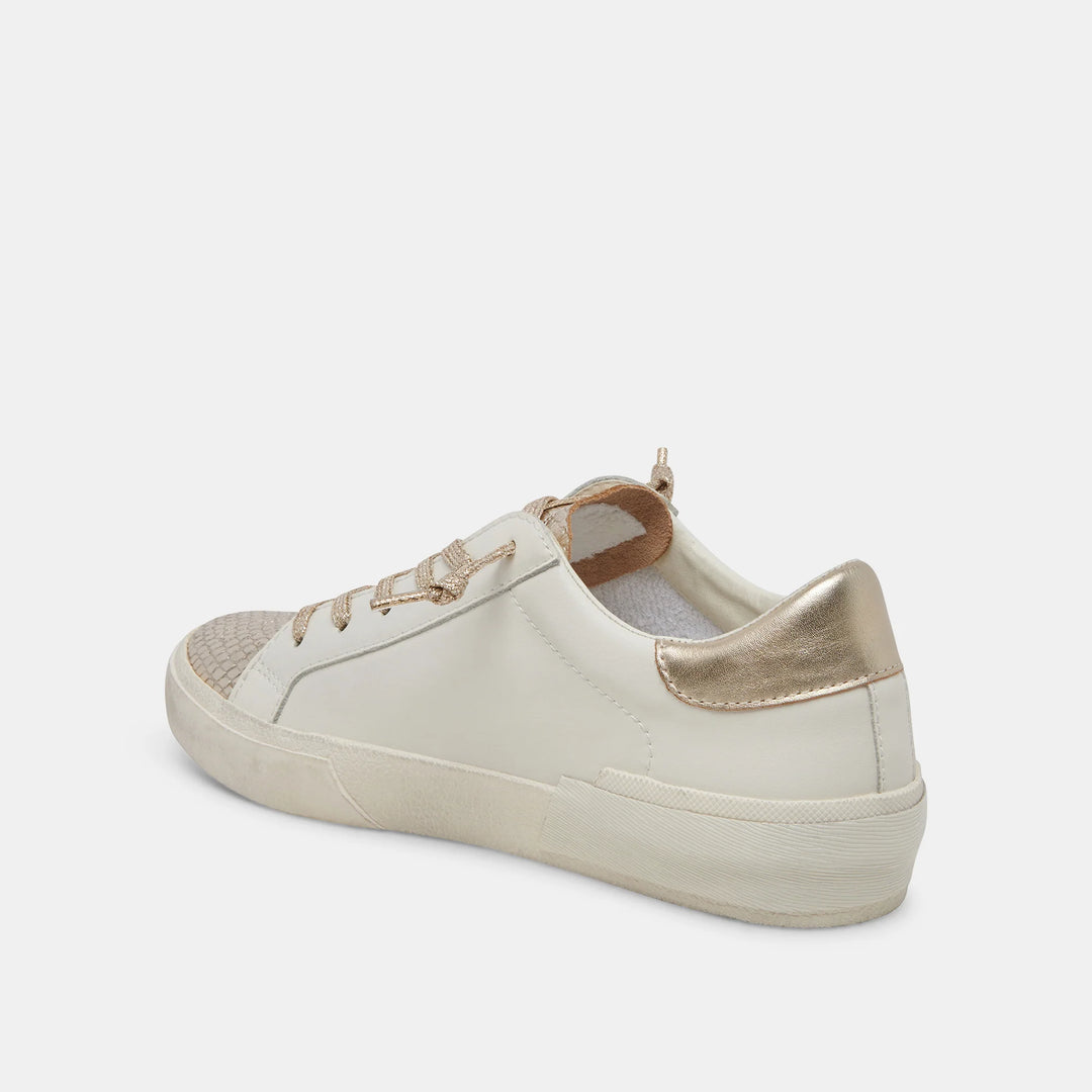 Dolce Vita Zina Sneakers in White Gold Leather