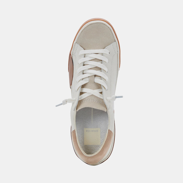 Dolce Vita Zina Sneakers in White Tan Leather