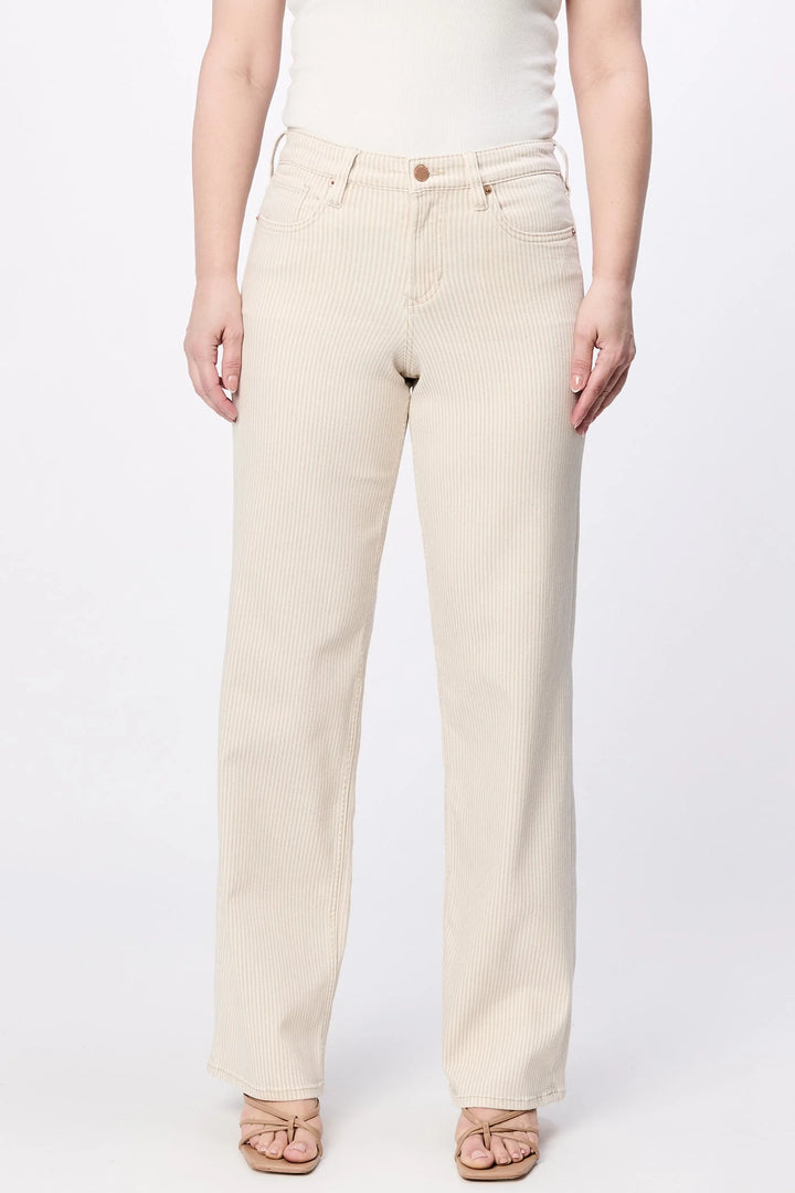 Dear John Taylor Novelty Straight Leg Jean in Sand Stripe