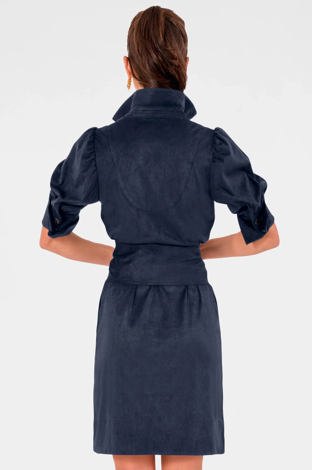 Gretchen Scott Swagger Dress in Ultra Suede Navy