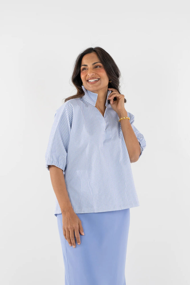 Emily Mccarthy Poppy Top IN Grapemist Stripe