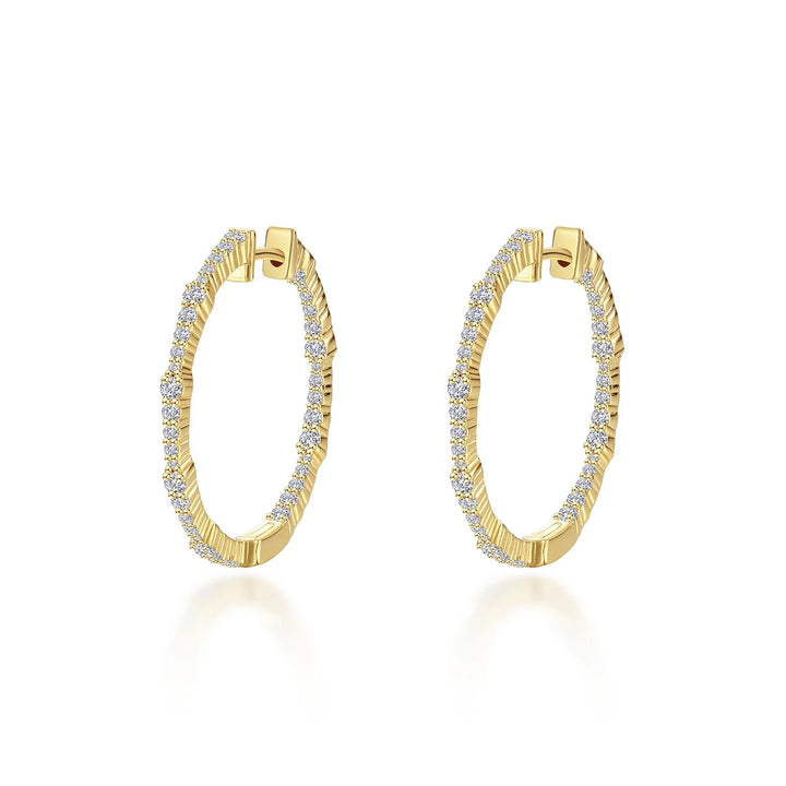 Lafonn Bamboo Inside Out 30mm Hoop Earrings