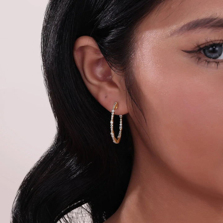 Lafonn Bamboo Inside Out 30mm Hoop Earrings