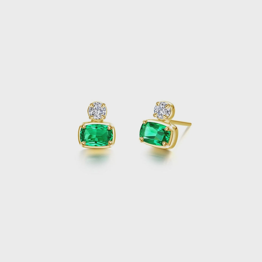 Lafonn Green Regal Cushion-Cut Earrings