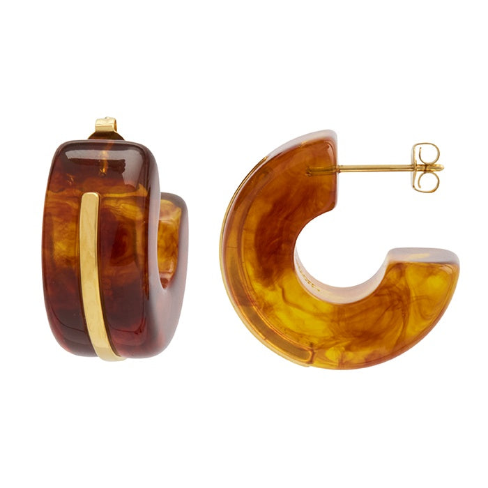 Lucas Jack Tortoise Shell Gold Resin Earrings