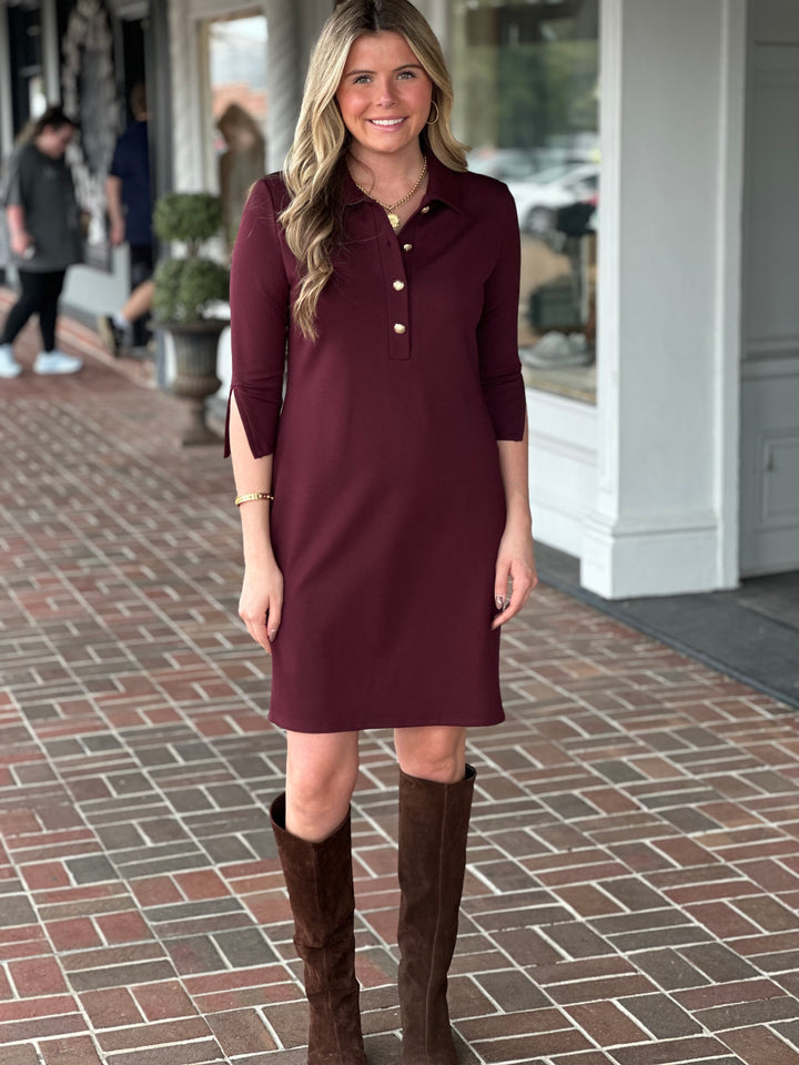 Jude Connally Midge Dress in Merlot Gold