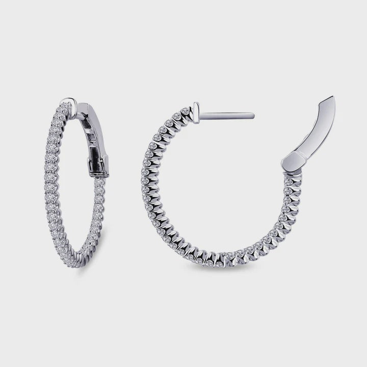 Lafonn Silver 25 mm Hoop Earrings