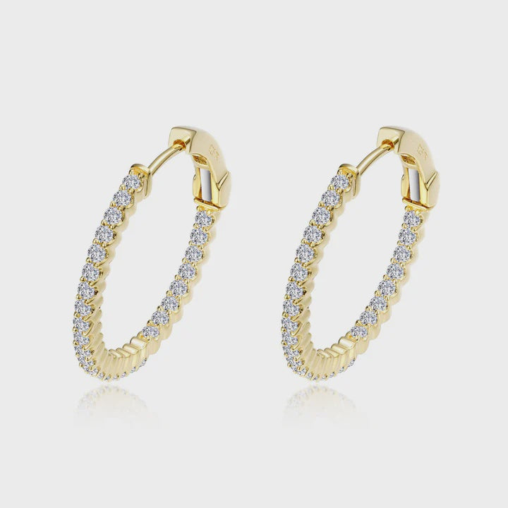 Lafonn Gold 20 mm Hoop Earrings