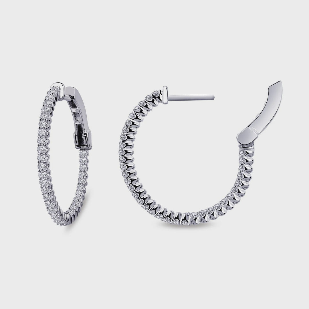Lafonn Silver 20 mm Hoop Earrings