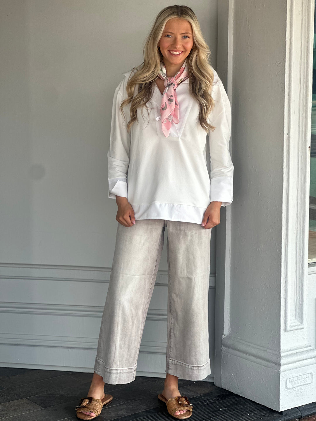 Robin Long Sleeve Top in White